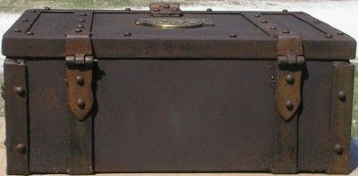 Old West Winchester Metal Stagecoach Strong Box Trunk  