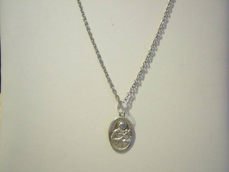 Pewter St. Gerard Necklace Saint of Expectant Mothers  