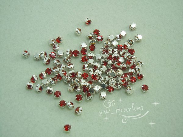 100 pcs Loose crystal sew on rhinestone Silver red or black your pick 