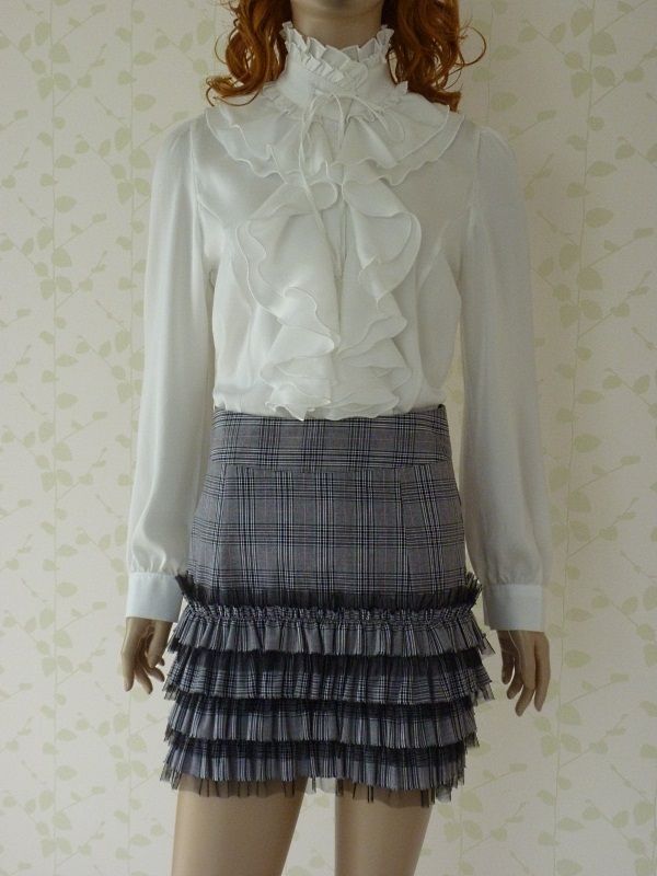 Cocktail Business Retro Ruffle Caro Skirt Dress Sz 6 16  