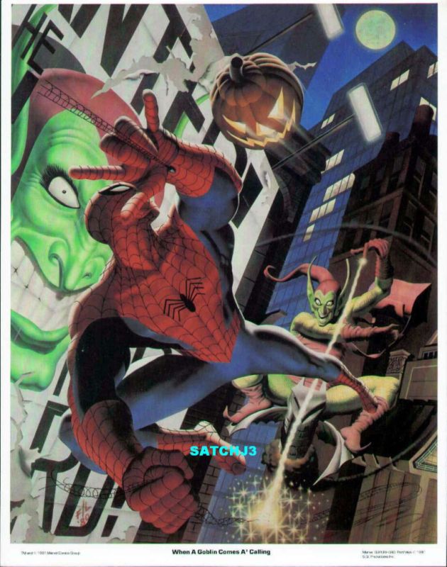 SPIDERMAN VS GREEN GOBLIN 1981 ORIGINAL POSTER PRINT FASTNER LARSON 