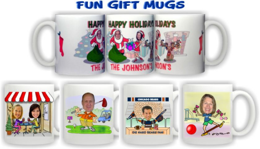 Personalized Photo Cartoon w/your Head Shot Coffee Mugs  