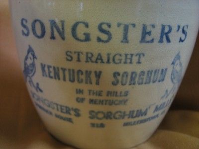 VINTAGE SONGSTERS KENTUCKY SORGHUM MILL JUG MILLERSTOWN  