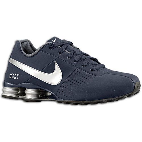 MENS CLASSIC NIKE SHOX DELIVER RUNNING SHOES LEATHER OBSIDIAN/SILVER 