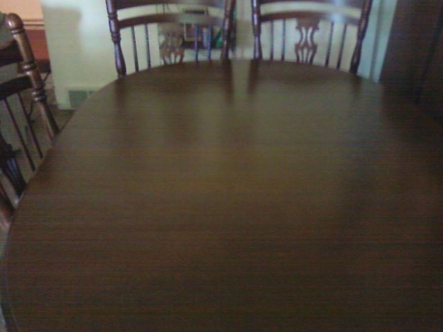Tell City Rumford pedestal dining room table w/ 6 chairs and two 