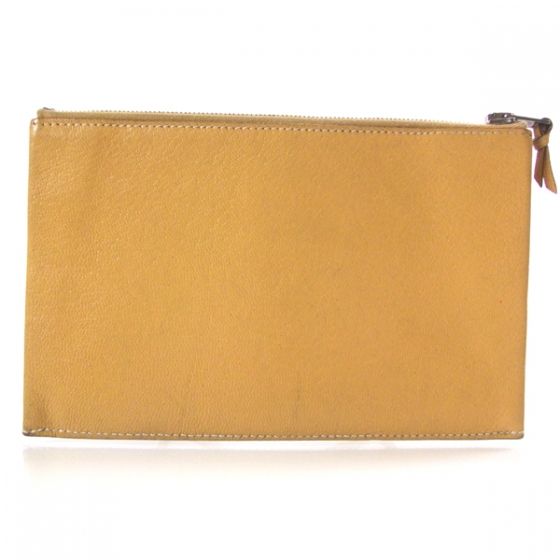 HERMES Chevre CLARISSE GM Zippered Pouch Wallet  