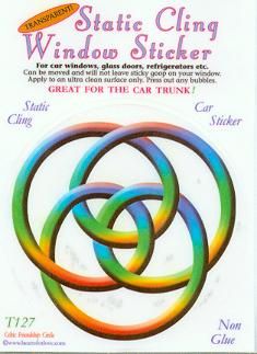 Celtic Friendship Circle Static Cling Window Sticker  
