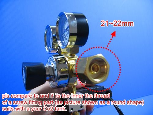 Co2 Working Pressure Adjustable Solenoid Regulator 100~240v   Diffuser 