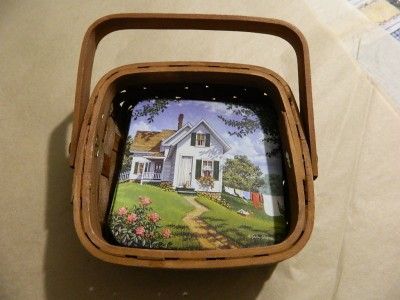 Primitive Coasters in Handled Basket Set  