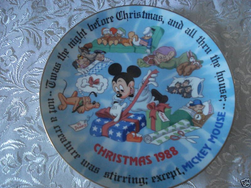 Disney Christmas 1988 FOURTH EDITION Collectible Plate  