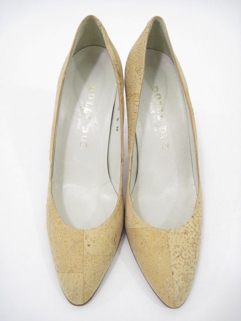 DOLLY DUZ Beige Cork Pumps Heels Shoes Sz 8  