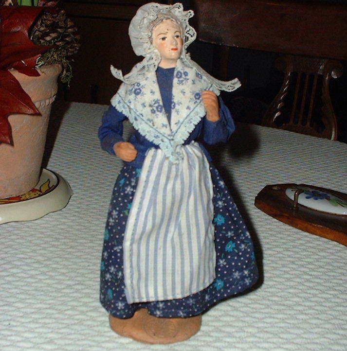 FRENCH COUNTRY PROVENCAL FIGURINE  terra cotta SANTON marks ESCOFFIER 