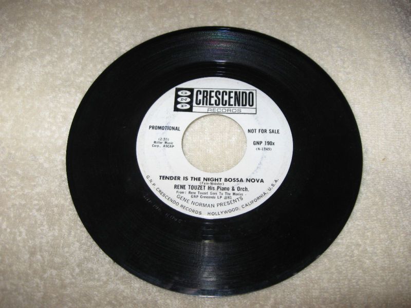 Rene Touzet Crescendo Promo 45 Record #190 VG+  