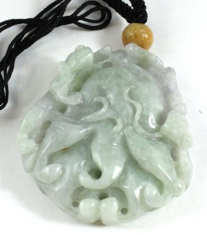 Huge Antique Estate Vintage A Grade Jadeite Jade Pendant 20th Century 