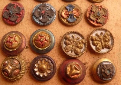   extremely rare original victorian button card 260 metal (s2100)  