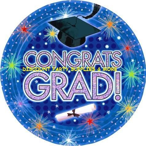 Dazzling Grad Graduation Dessert Plates Party Supplies  