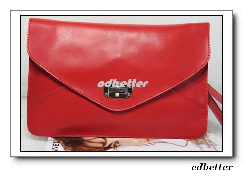 Women Vintage Envelope Real Leather CHIC Clutch Shoulder Bags Purses 