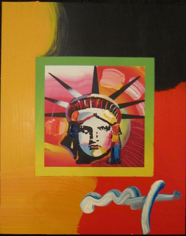 Peter Max Liberty Head II On Blends #1722 Mixed Media  