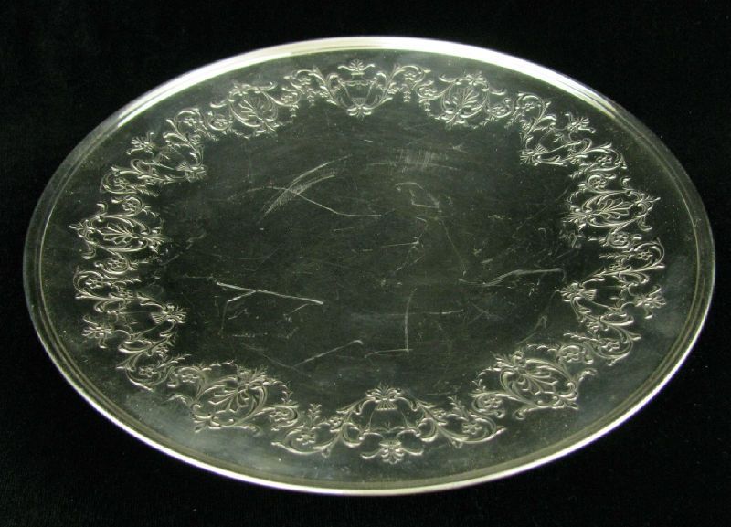 Vintage Homan Mfg Co Silverplate Silver Plate Footed Cake Plate Tray 