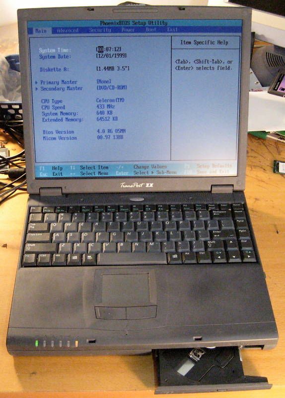 Micron Transport ZX Celeron 433 MHz Laptop 128MB/CD Rom  