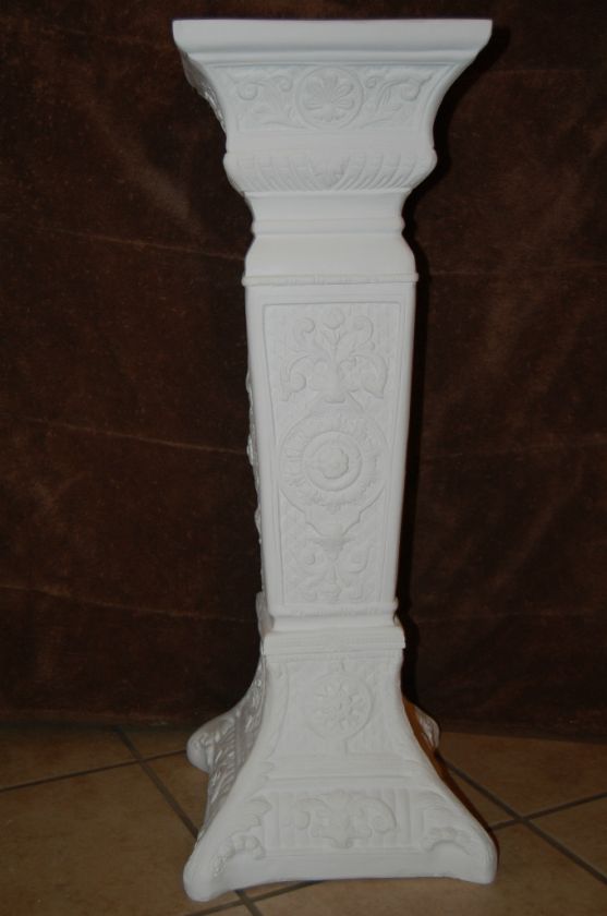 WHITE PLASTER COLUMN PEDESTAL  