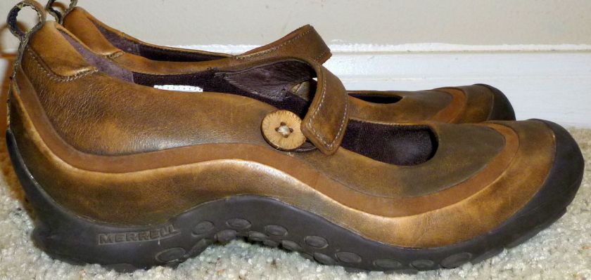 WOMENS MERRELL PLAZA EMME BROWN MARY JANE WEDGE SHOES SIZE 10  