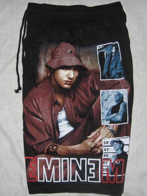 EMINEM Music Band Black Board Shorts   Free Size   NEW  