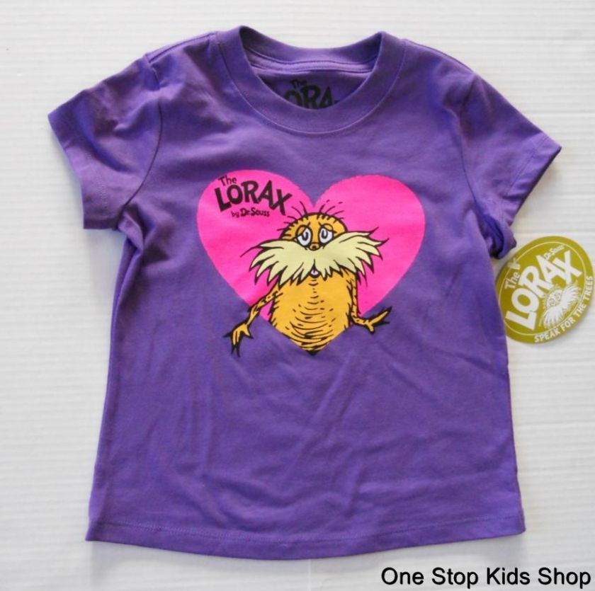   Girls 4 5 6 6X 7 8 10 12 14 16 Short Sleeve SHIRT Top THE LORAX  