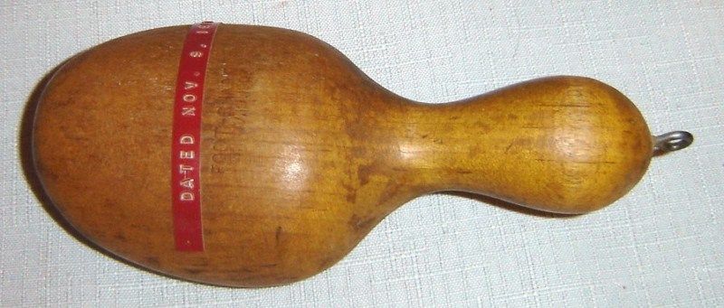 Antique Wood Sock Darner w/Loop Marked 1907  