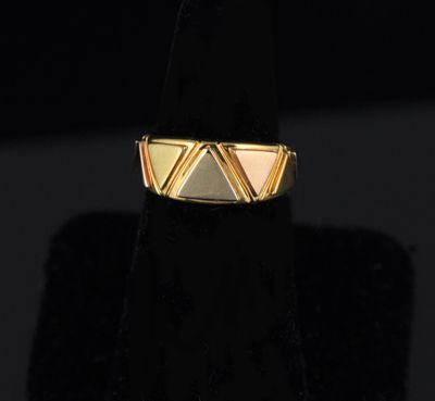 Marina B Solid 18k Three Toned Gold Ring  