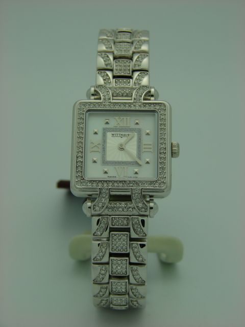 Wittnauer Ladies 10L108 SilverTone Square Crystal Watch  