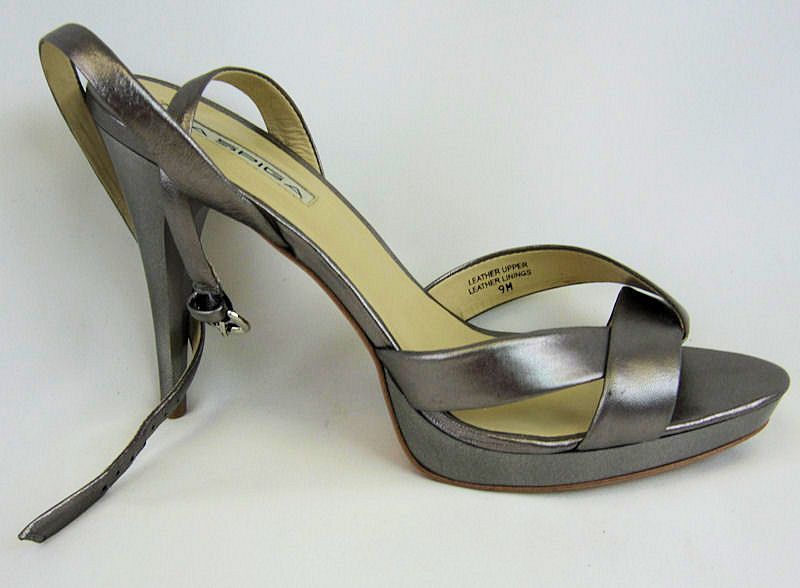 149 VIA SPIGA LYRA PEWTER NAPA STRAPPY HEEL 9M [110]  