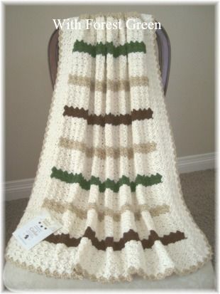 Ivory, Tan, Chocolate Brown, Forest or Moss Green w/Ivory border & Tan 