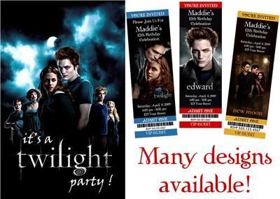 Twilight Custom Birthday Party Ticket Invitations Fast  