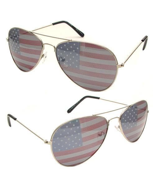 AMERICAN FLAG AVIATOR SUNGLASSES USA Flag  