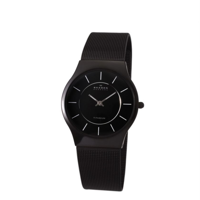 Skagen Womens Watch Titanium Black Mesh Ultra Thin NEW  