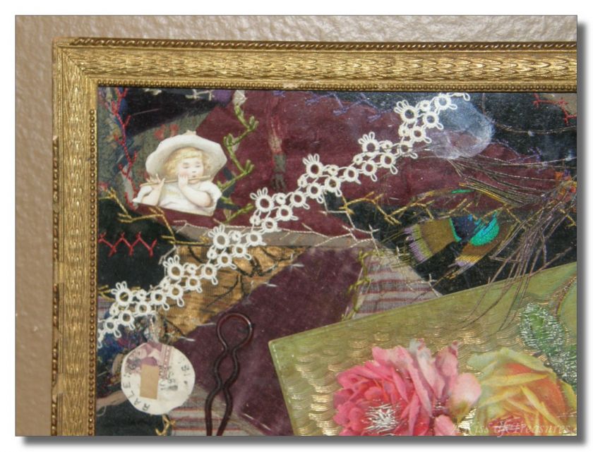 Vintage Framed Collage Shadow Box   Vanity  