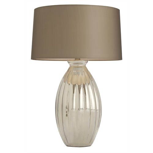 Ribbed Mercury Luster Glass Moroccan Table Lamp  