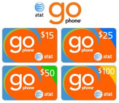 AT&T GO REFILL, TOP UP, MINUTES, RECHARGE, PREPAID  