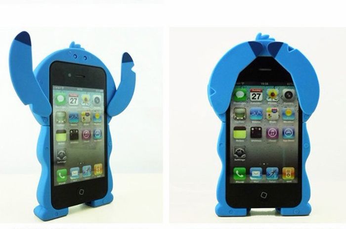 Cute STITCH Puppy 3D Figure Pop Out Ears Iphone 4 4S Hard Cell Case 