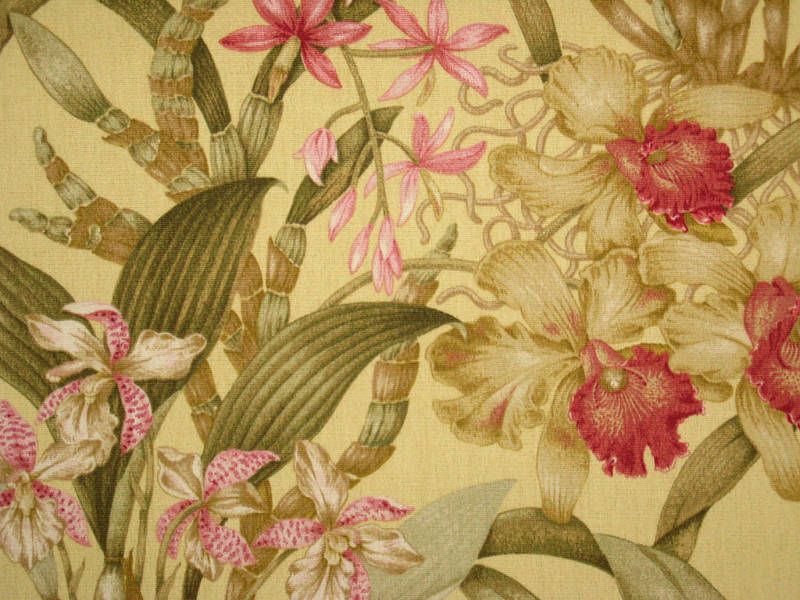 COVINGTON WILD ORCHID SUMMER YELLOW OUTDOOR FABRIC BTY  
