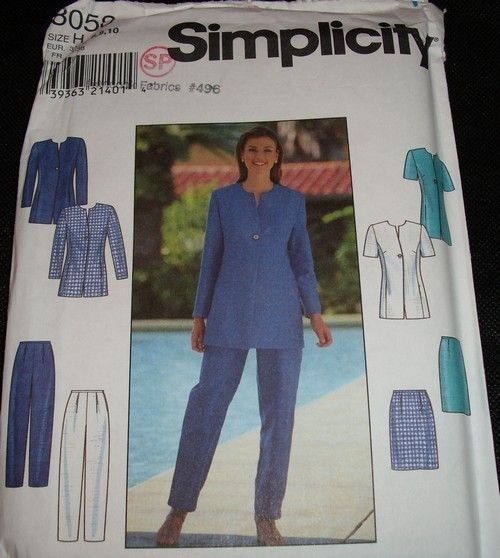 Simplicity 8058 Pattern LONG JACKET PANTS SKIRT 6 10  