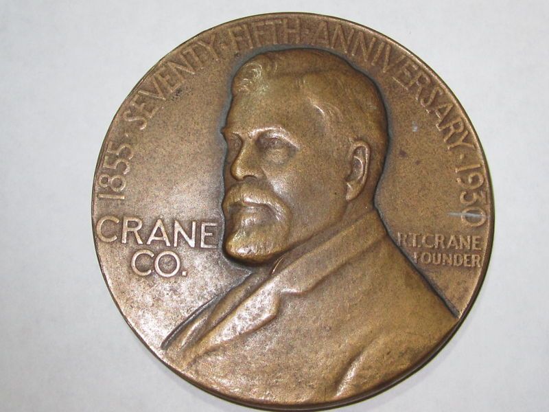 Crane Co., 75th Anniversary Medal, 1855 1930, Large  