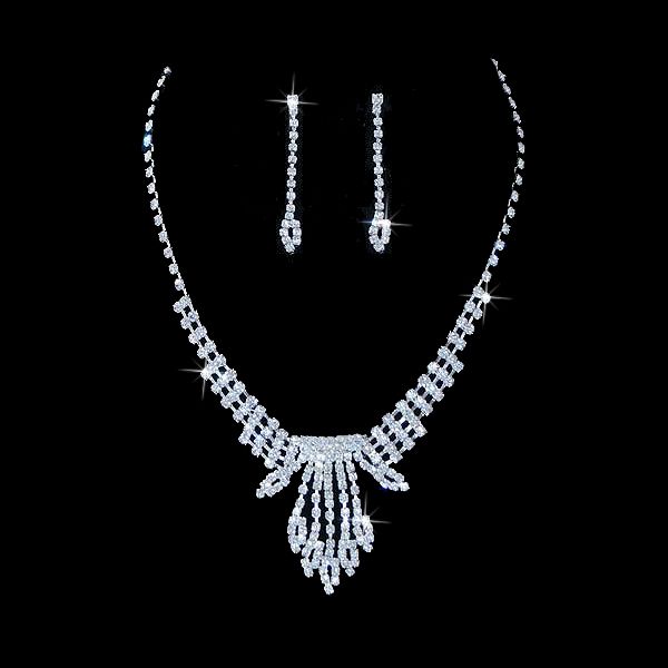 Bridal Jewelry Set Austrian Crystal Rhinestone White CL  