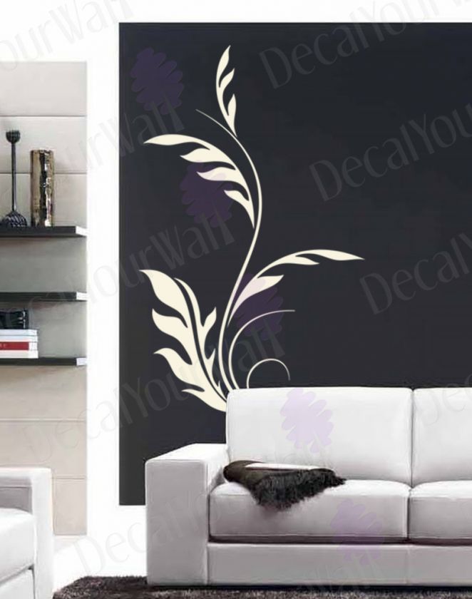 Floral Swirl Flower Removable Vinyl Wall Decal Sticker  