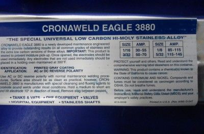 CRONATRON CRONAWELD EAGLE 3880 CW 1883 1/8 X 14, NIB  