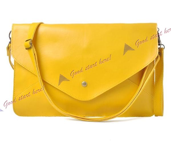 Colors Women Oversized Envelope Purse Clutch PU Leather Hand 