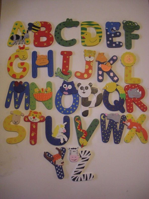 Wooden Alphabet Animal Letters Name Bedroom Wall Door  