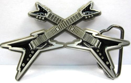 ELECTRIC GUITAR BELT BUCKLE 80S ROCK STAR NEW B168  