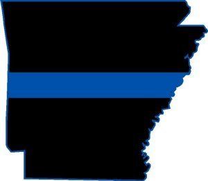 Thin Blue Line 4 x 4.5 State of Arkansas Decal  